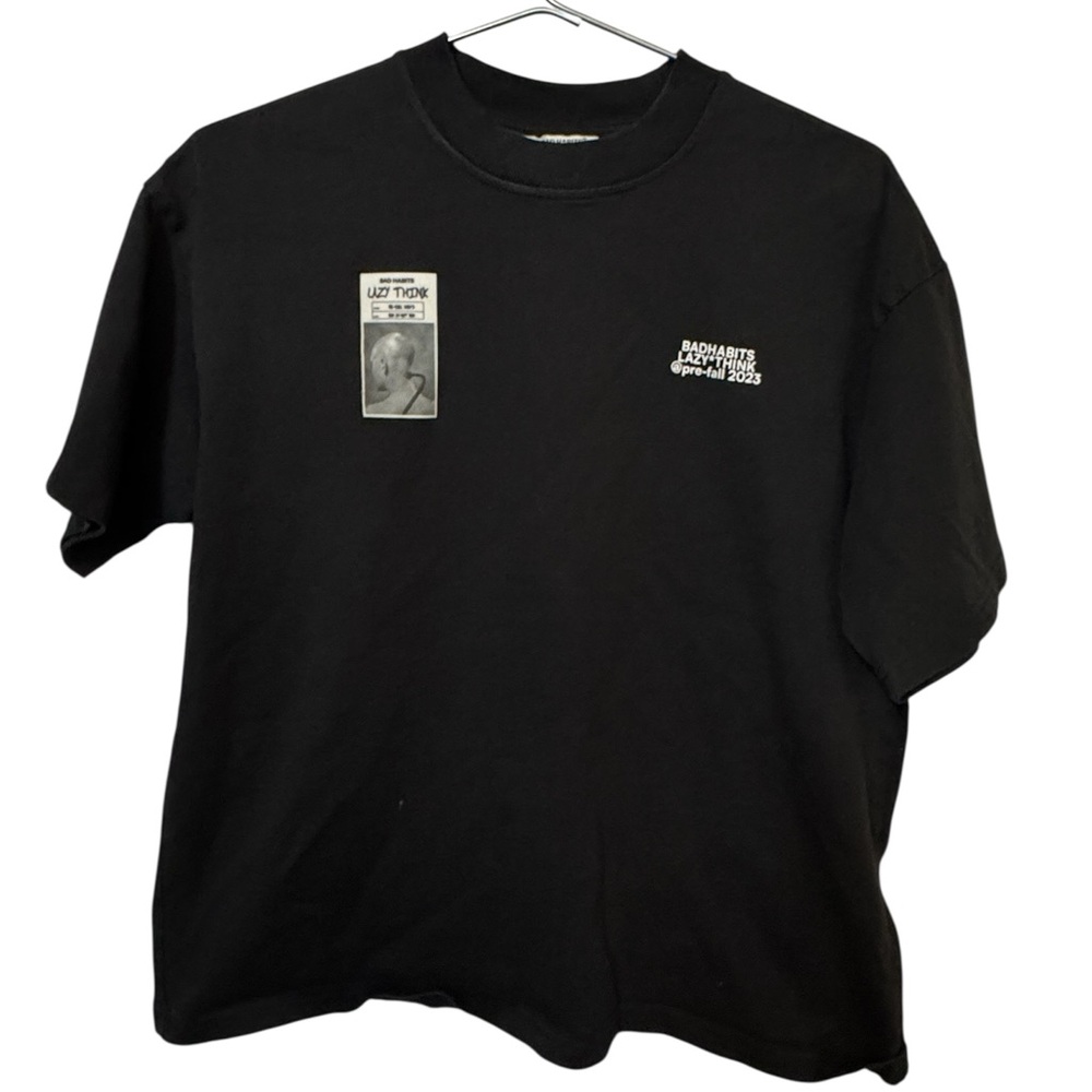 Bad Habits Lazy Think Pre Fall 2023 Designer High End Black T-Shirt Men’s M MINT